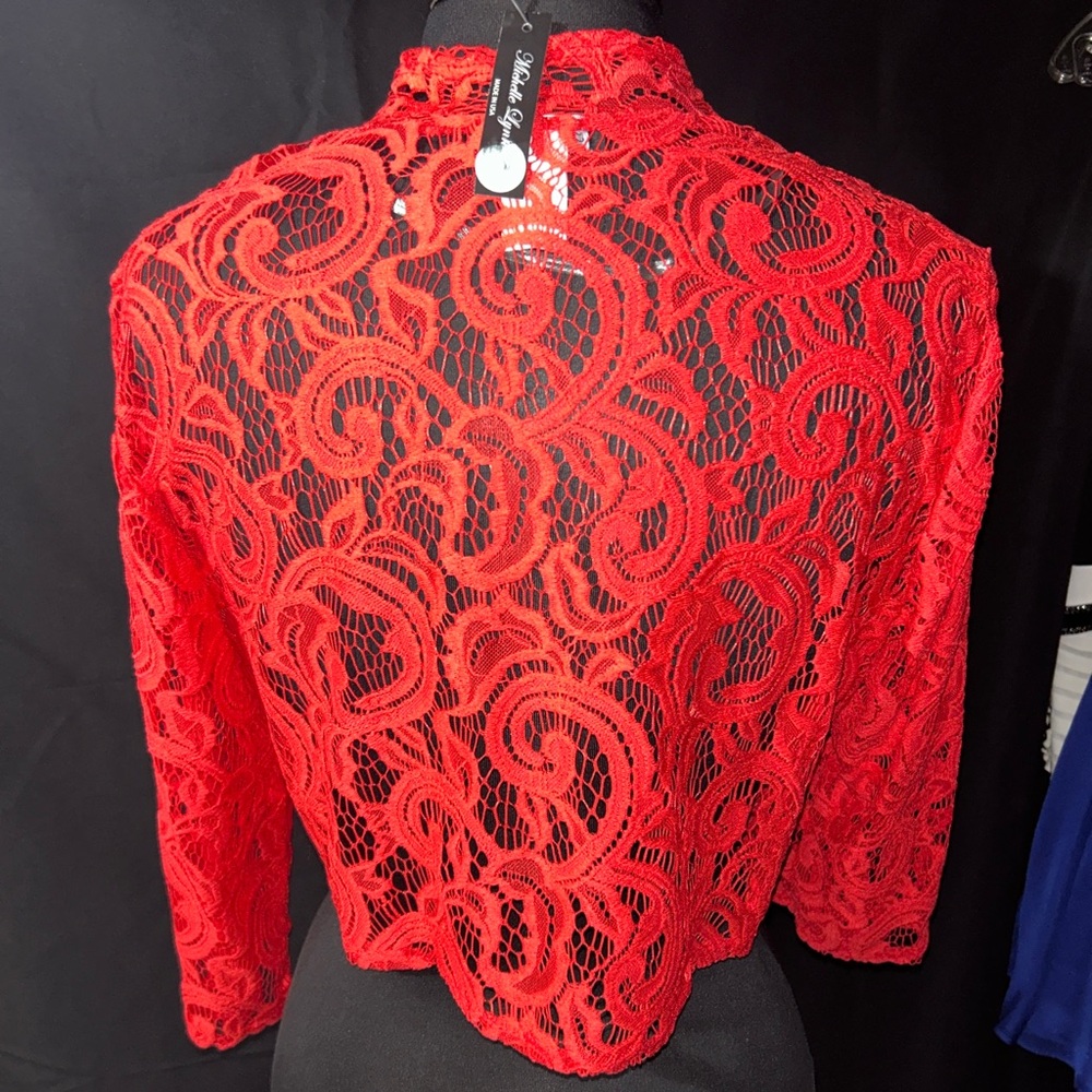 Holiday Red Lace Shrug NWT - Picture 2 of 4